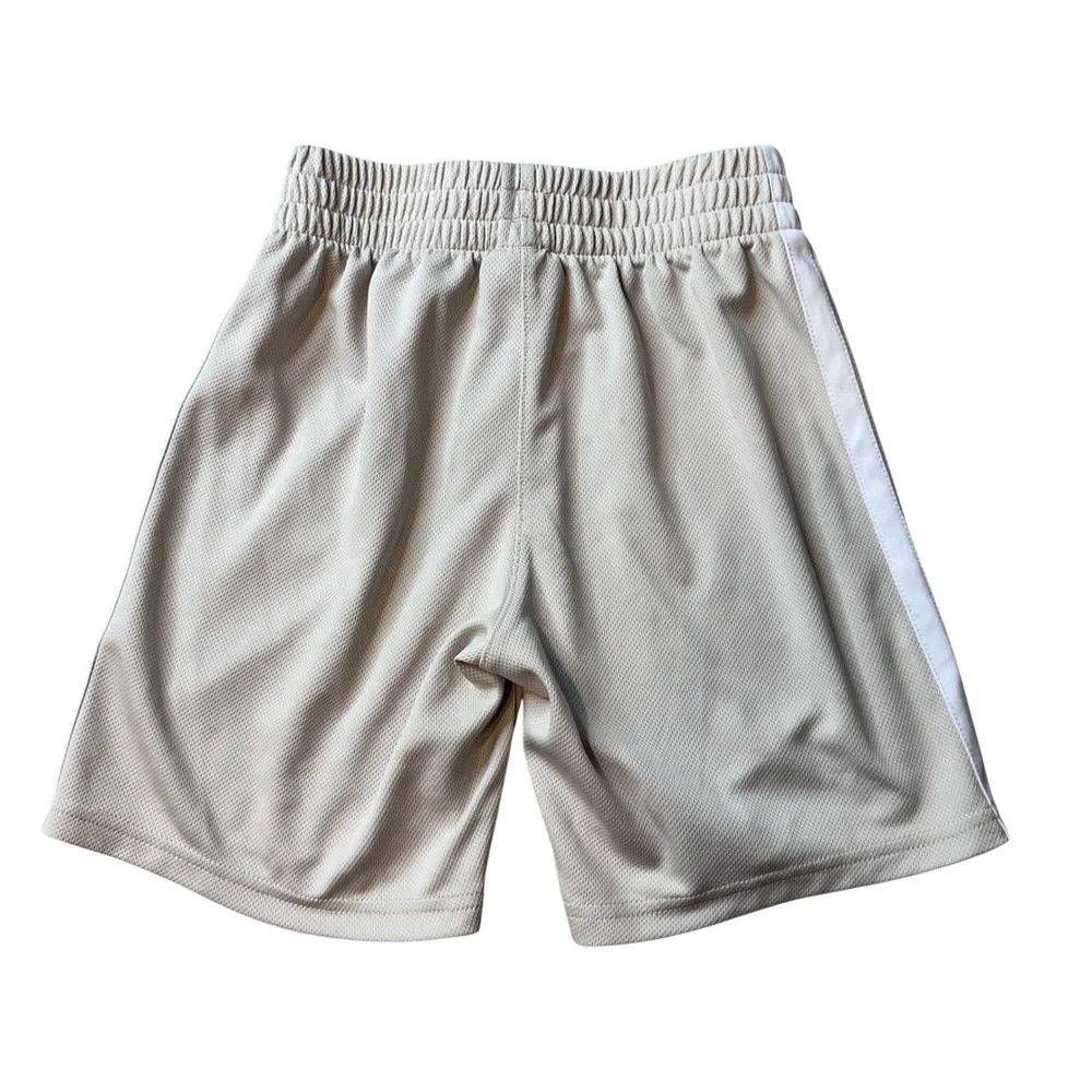 Adidas‎ Shorts Kids S 8 Tan Mesh Athletic 3-Stripe AG10180 Activewear